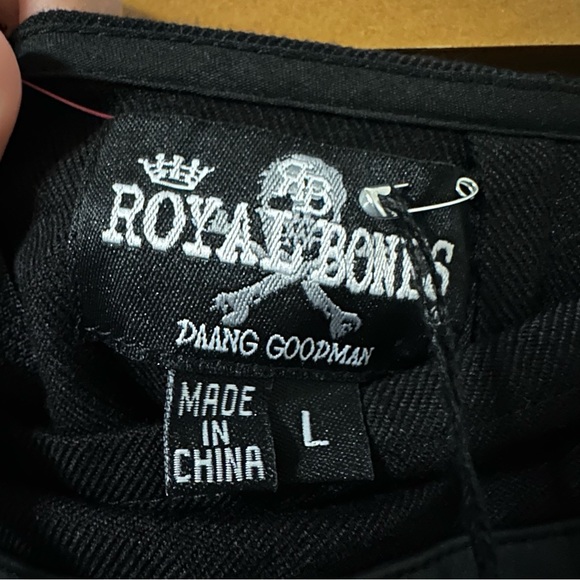 Royal Bones Dang Goodman Pleated Chain Skirt Black Size L Goth Punk Grunge - Picture 2 of 5